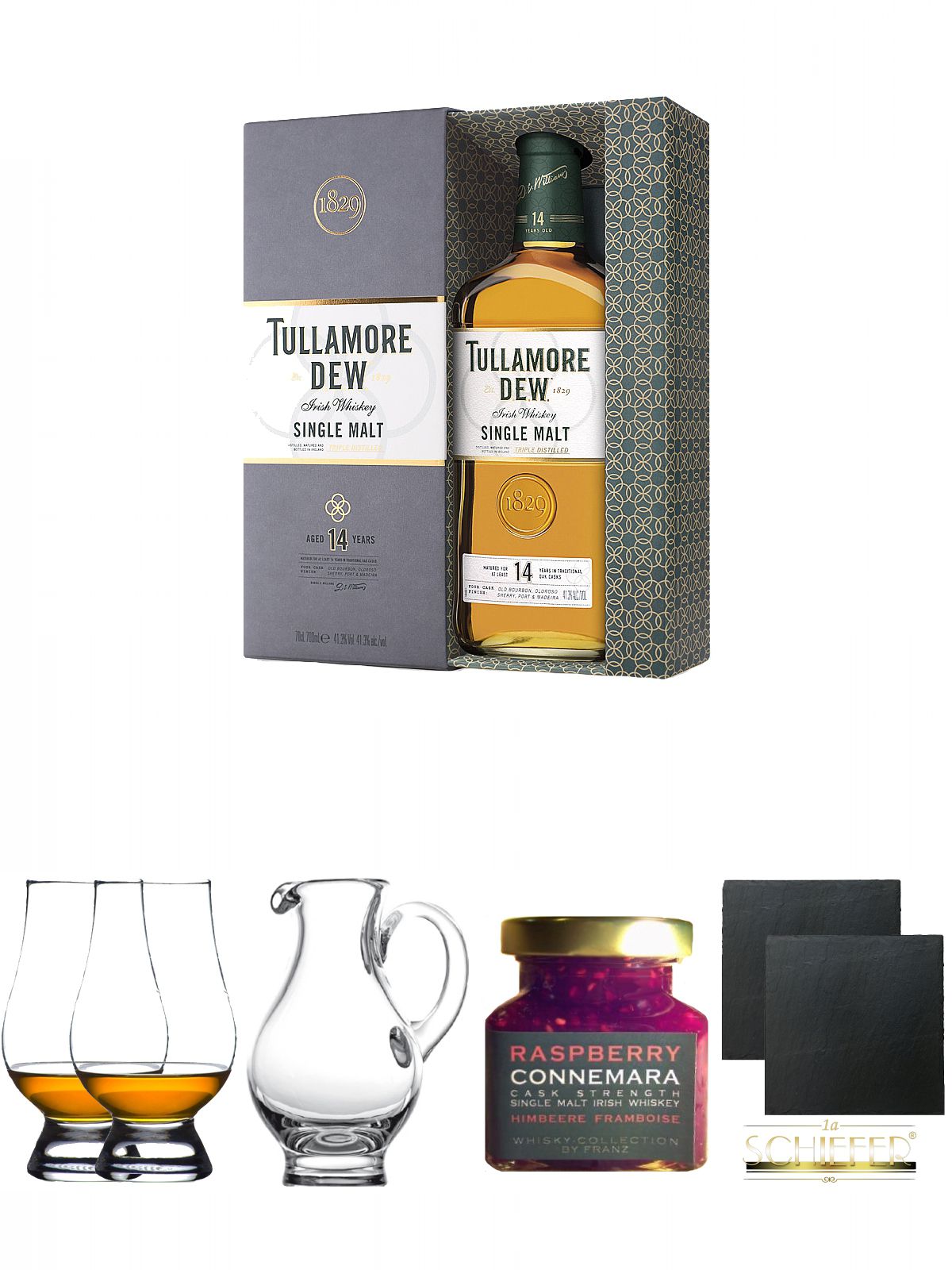 Jahre Whisky 0,7 Whiskey Liter 14 Glencairn The + Dew Glass Single Tullamore Malt Irish